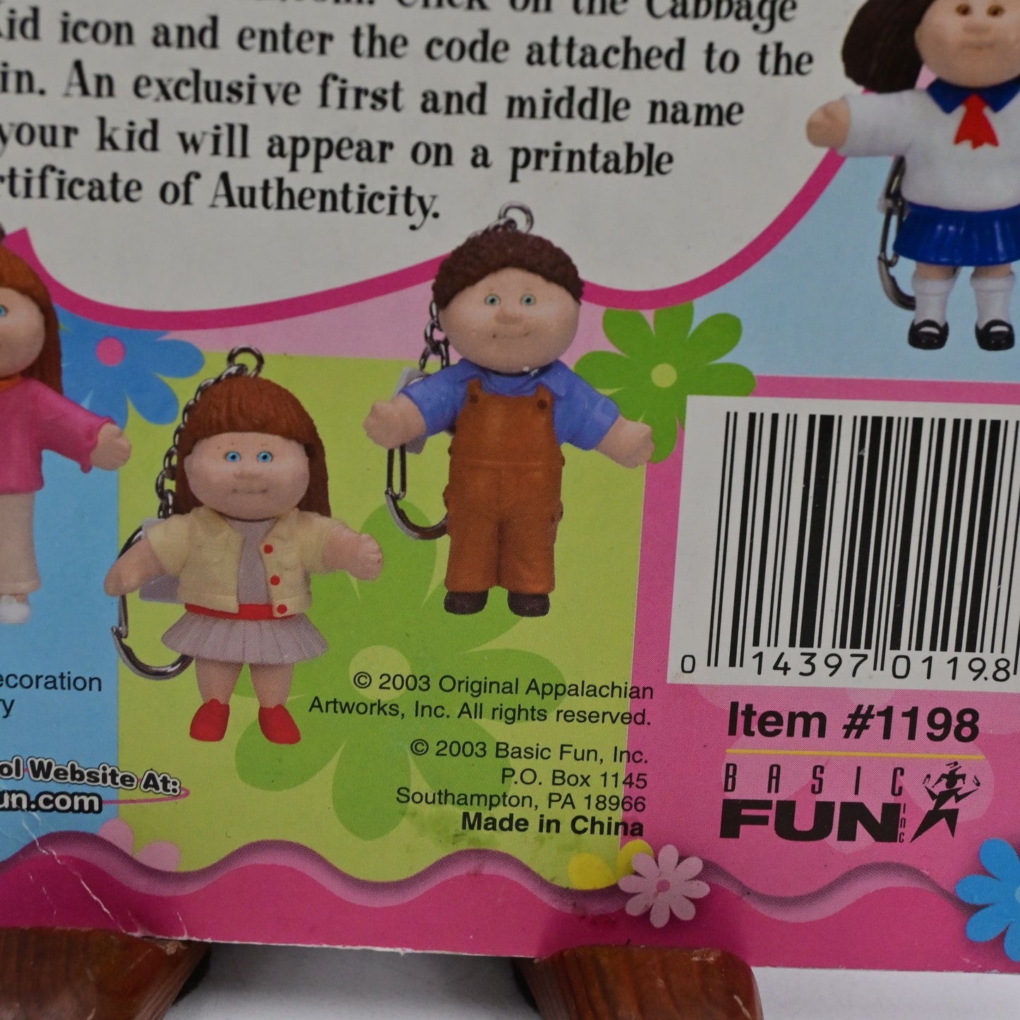 Vintage 2003 Cabbage Patch Kids Keychain Blue & Green Outfit New In Package