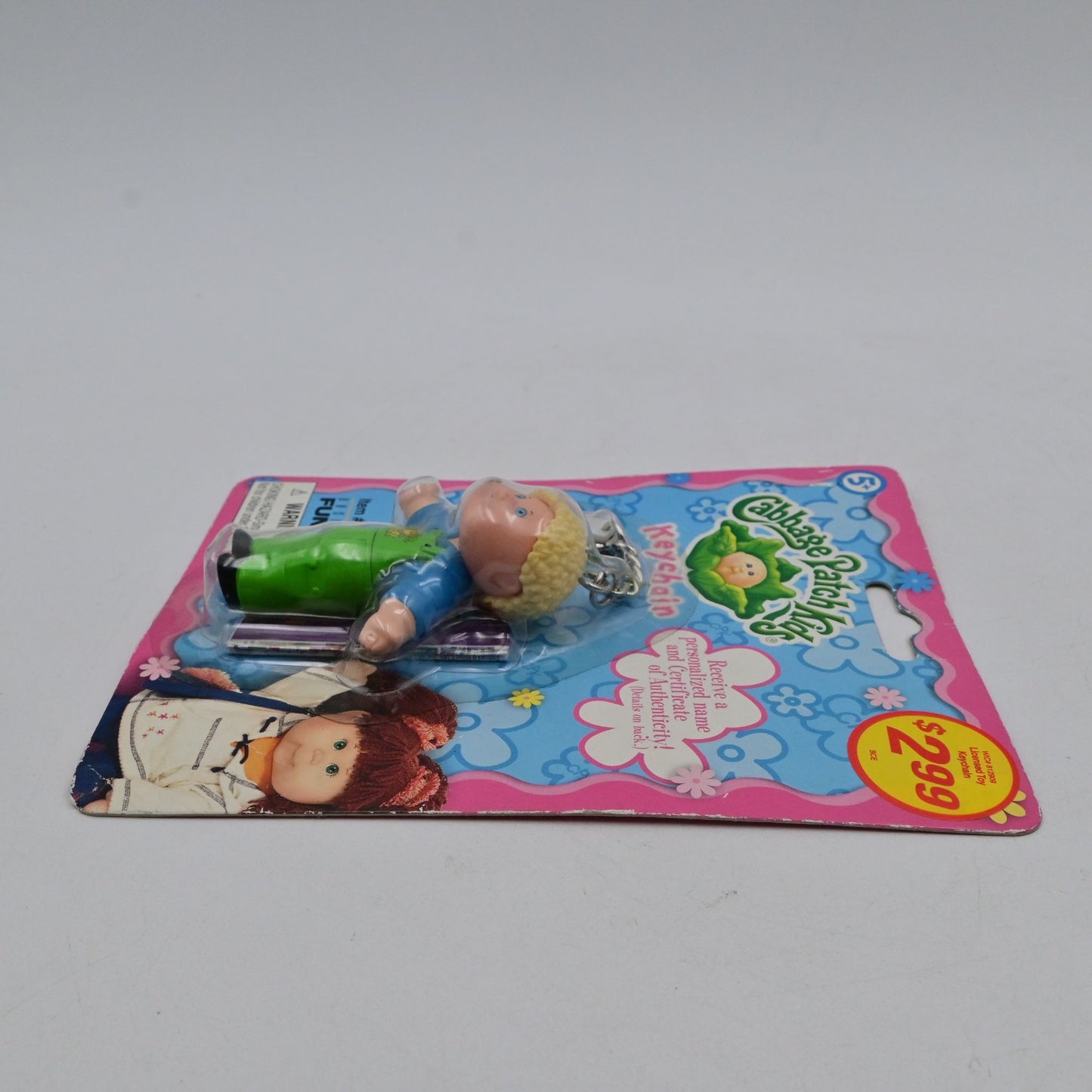 Vintage 2003 Cabbage Patch Kids Keychain Blue & Green Outfit New In Package