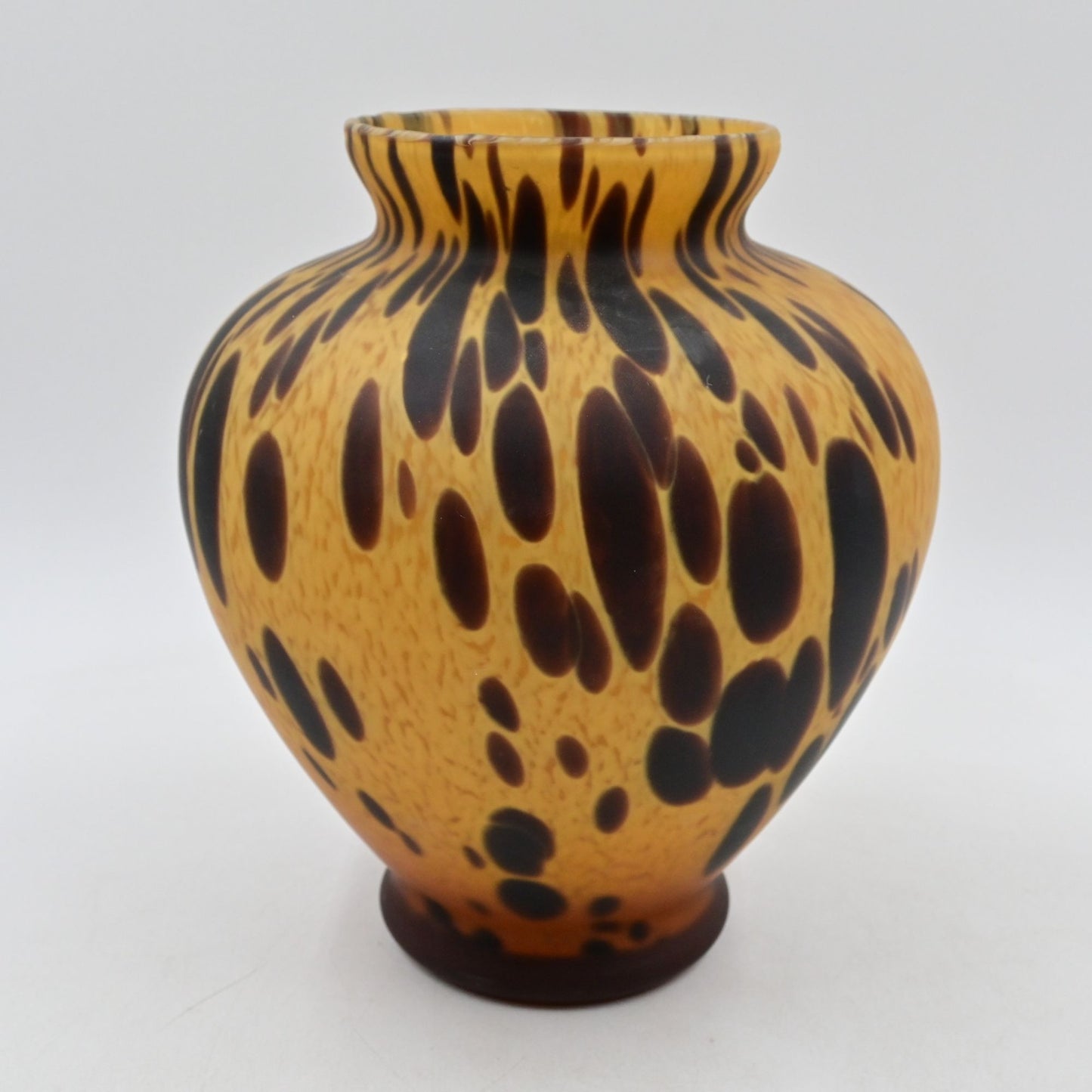 Vertrai Azzura Maestri Italian Tortoise Shell Art Glass Vase Made In Italy