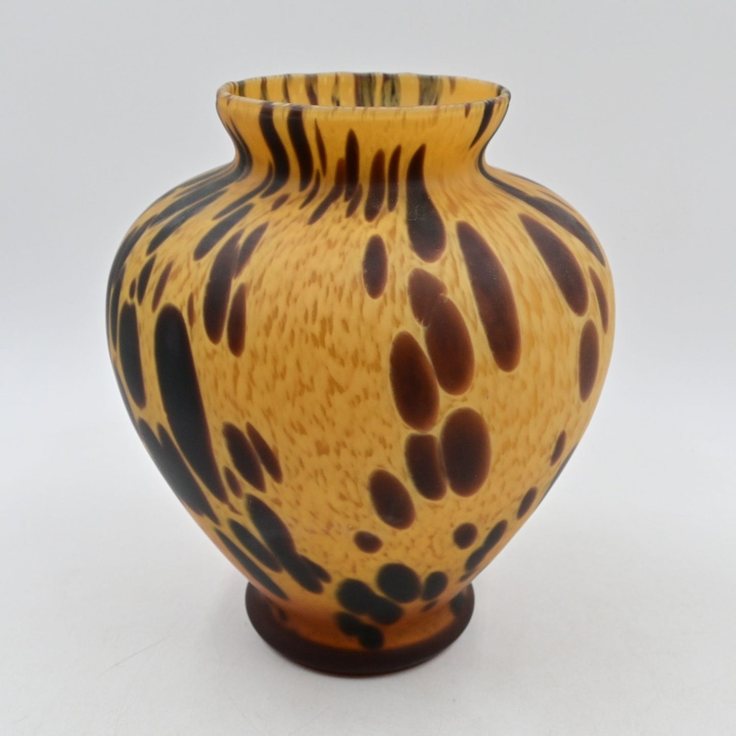 Vertrai Azzura Maestri Italian Tortoise Shell Art Glass Vase Made In Italy
