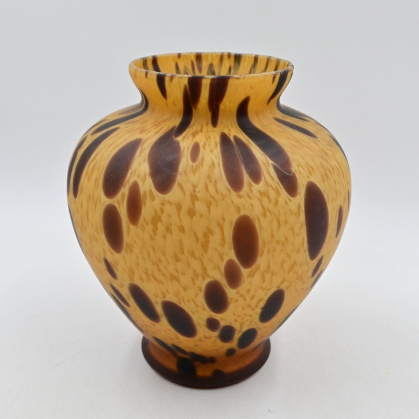 Vertrai Azzura Maestri Italian Tortoise Shell Art Glass Vase Made In Italy