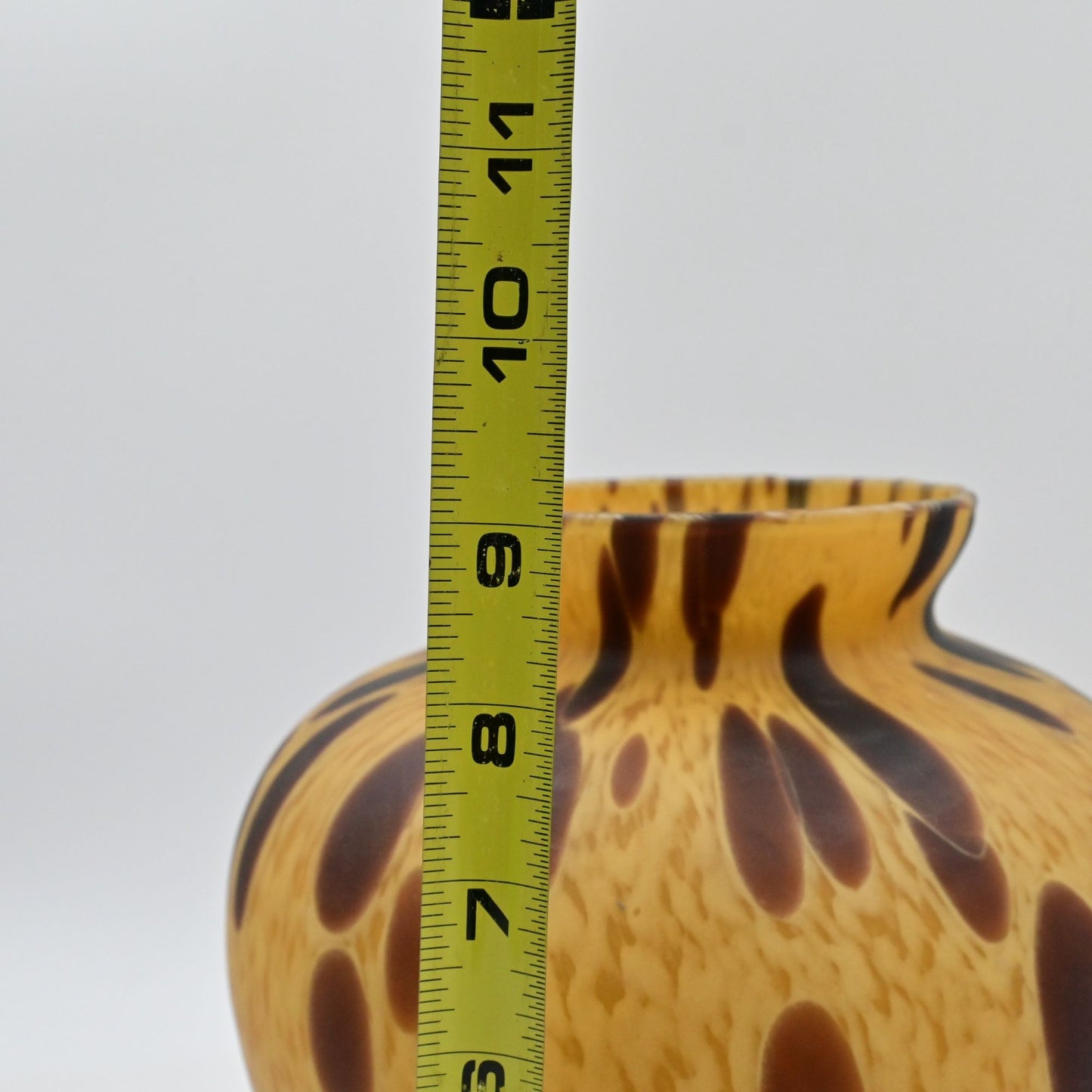 Vertrai Azzura Maestri Italian Tortoise Shell Art Glass Vase Made In Italy
