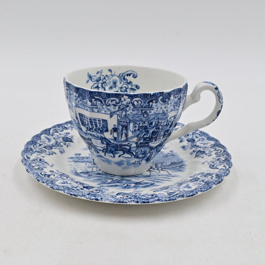 Johnson Bros Coaching Scenes Teacup & Saucer Single Replacement