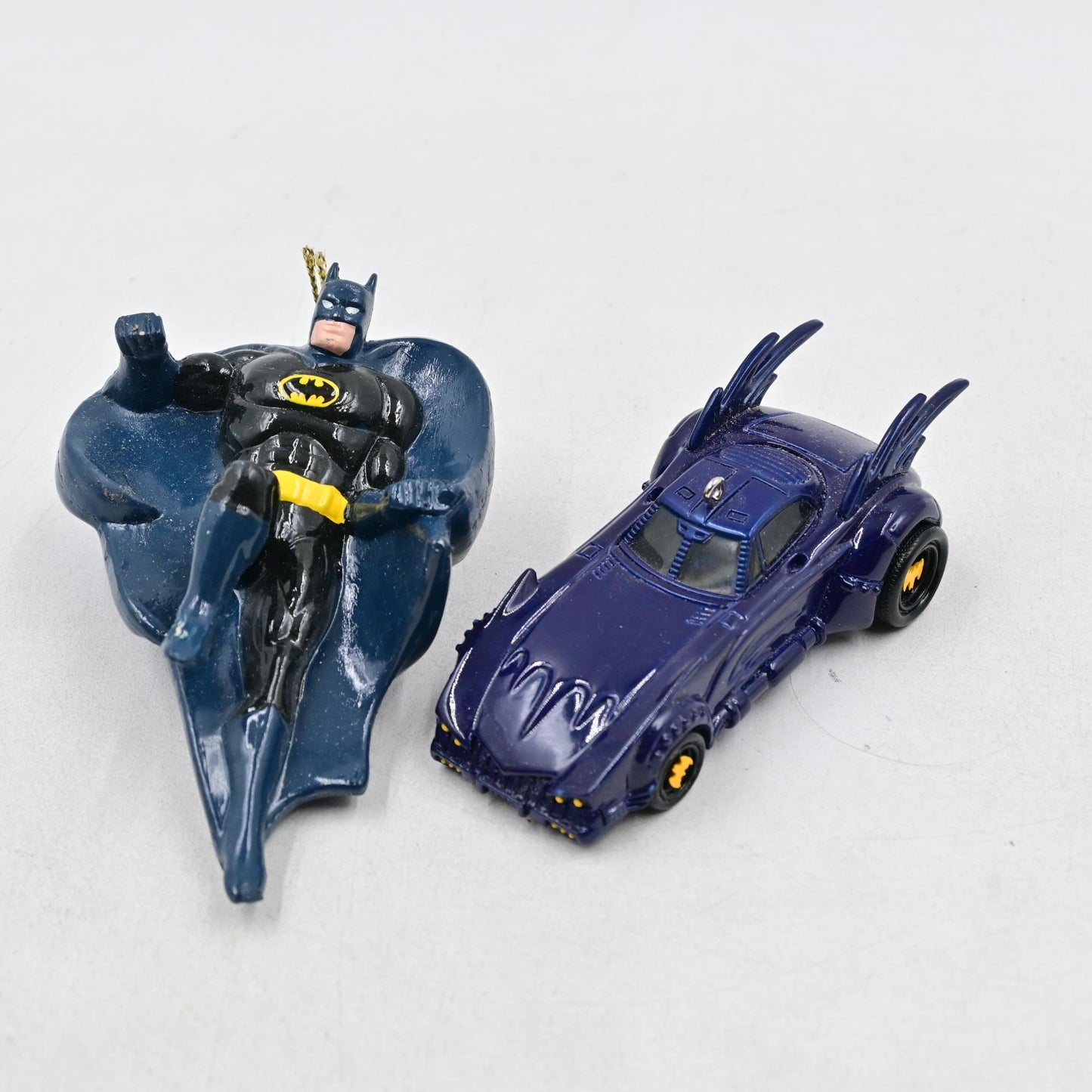 Hallmark Keepsake DC Comics The Batmobile 2003 & Kurt Adler Batman Ornaments