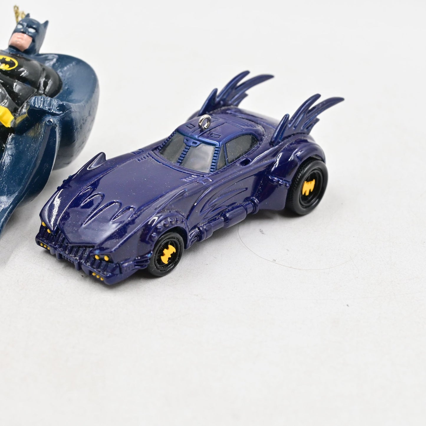 Hallmark Keepsake DC Comics The Batmobile 2003 & Kurt Adler Batman Ornaments