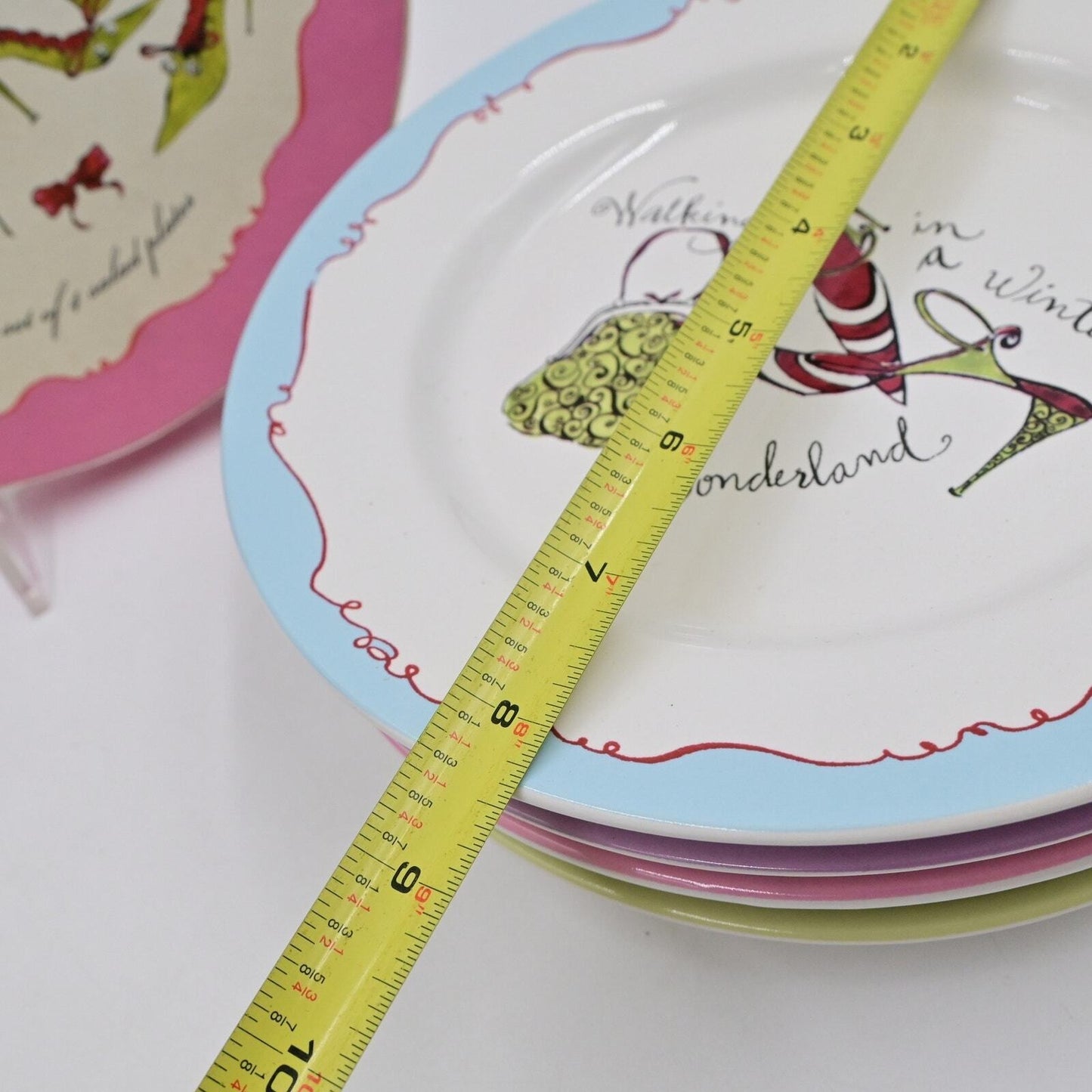 Holiday Shoes! Set Of 4 Salad Plates In Box