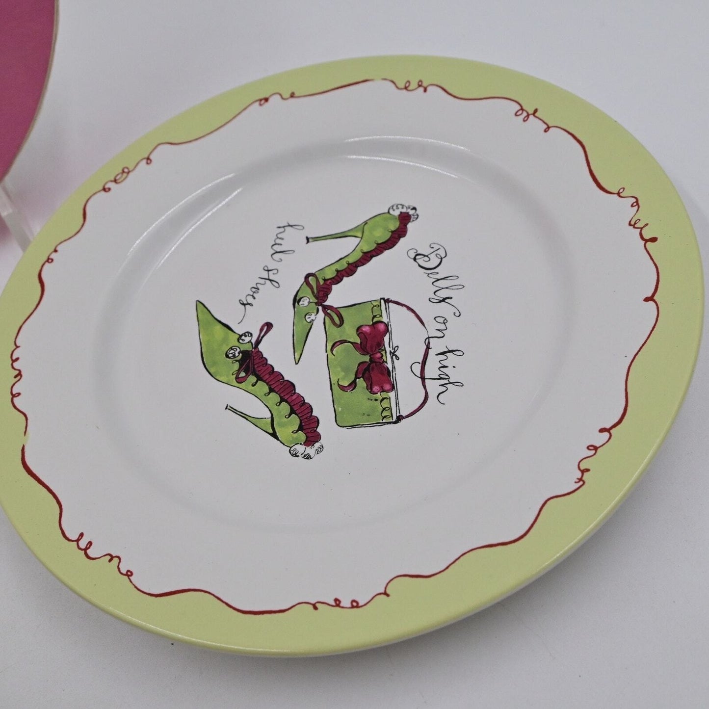 Holiday Shoes! Set Of 4 Salad Plates In Box