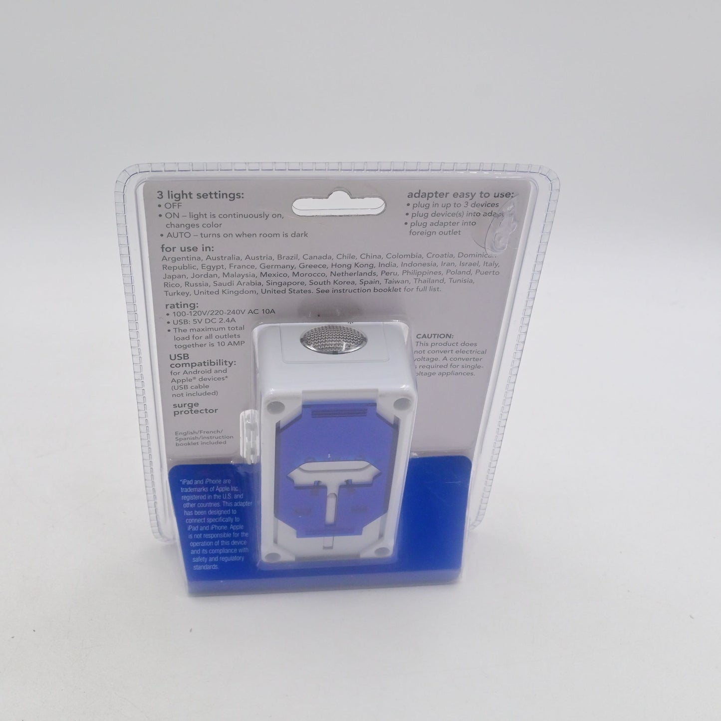 Conair Travel Smart Worldwide Travel Adapter With Nightlight And USB Ports