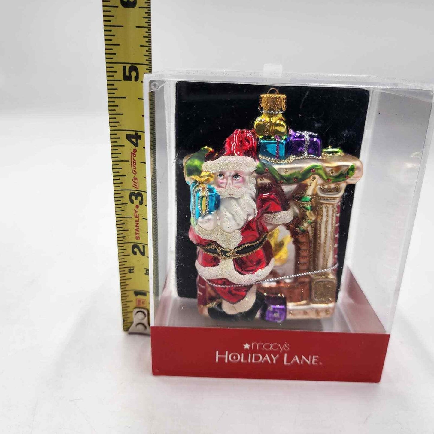 Macy's Holiday Lane Santa Coming Down The Chimney Ornament