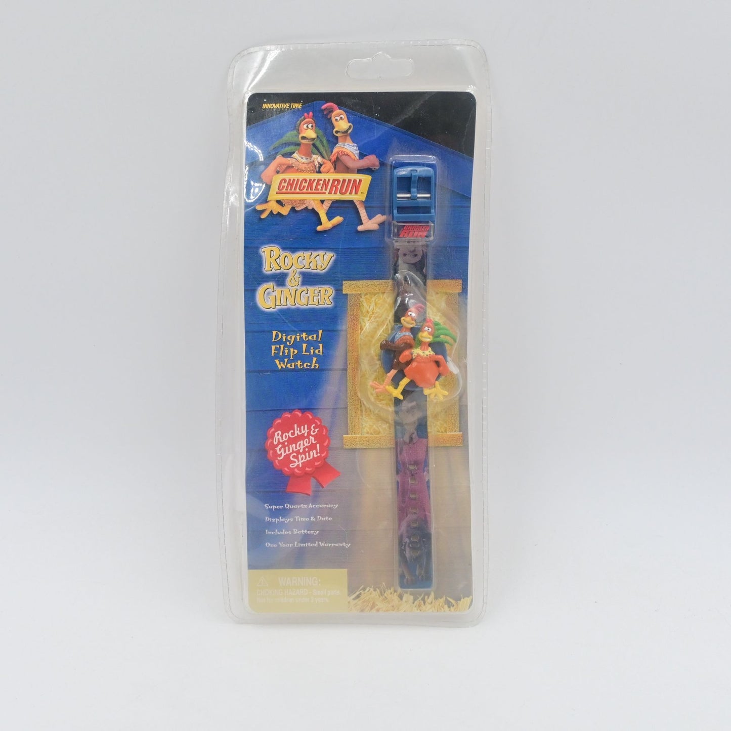Chicken Run Rocky & Ginger Digital Watch Flip Top Wristwatch  Vintage 2000