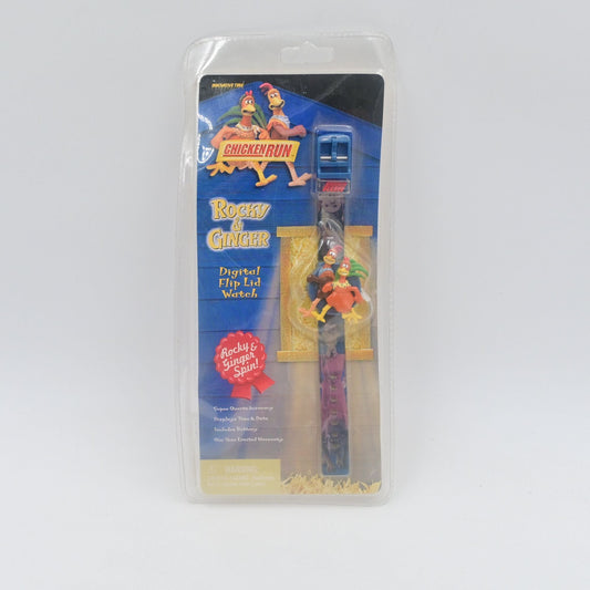 Chicken Run Rocky & Ginger Digital Watch Flip Top Wristwatch  Vintage 2000