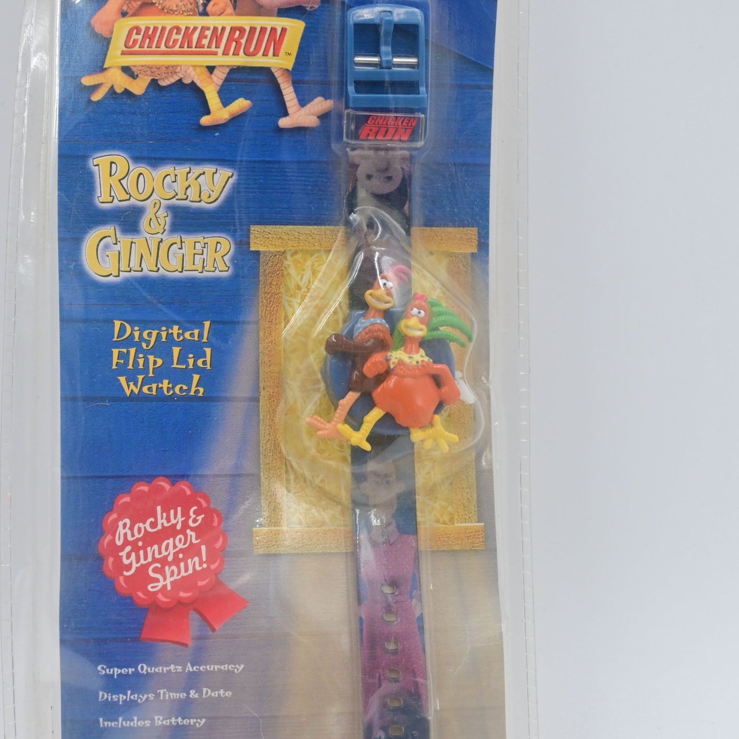 Chicken Run Rocky & Ginger Digital Watch Flip Top Wristwatch  Vintage 2000