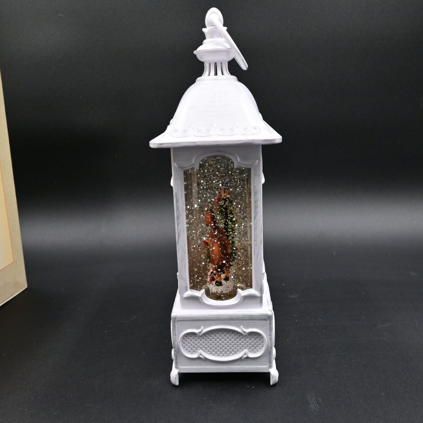 Lighted Water Christmas Horse Glitter Snow Globe With Original Box