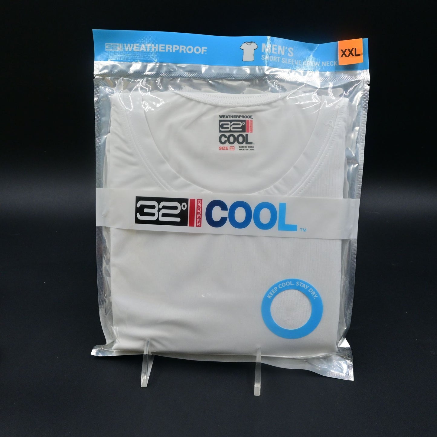 32 Degrees Cool Mens Short Sleeve Crew Neck White T-shirt Size XXL Single NIP