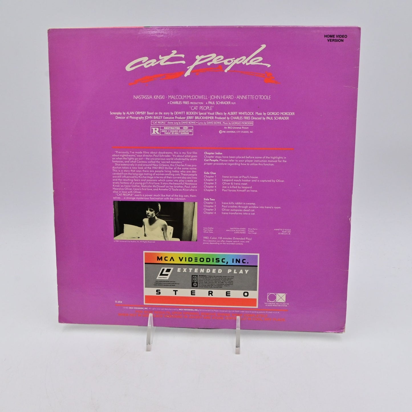 Vintage 1982 Cat People LaserDisc Movie Stereo Extended Play