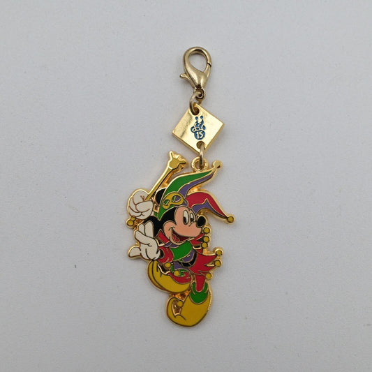 Disney Tokyo 20th Anniversary Jester Mickey Mouse Keychain/Charm/Zipper Pull