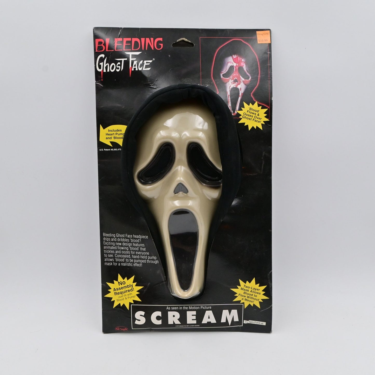 Bleeding Ghost Face Mask With Horror Effect Blood Flow For Halloween Cosplay Costume