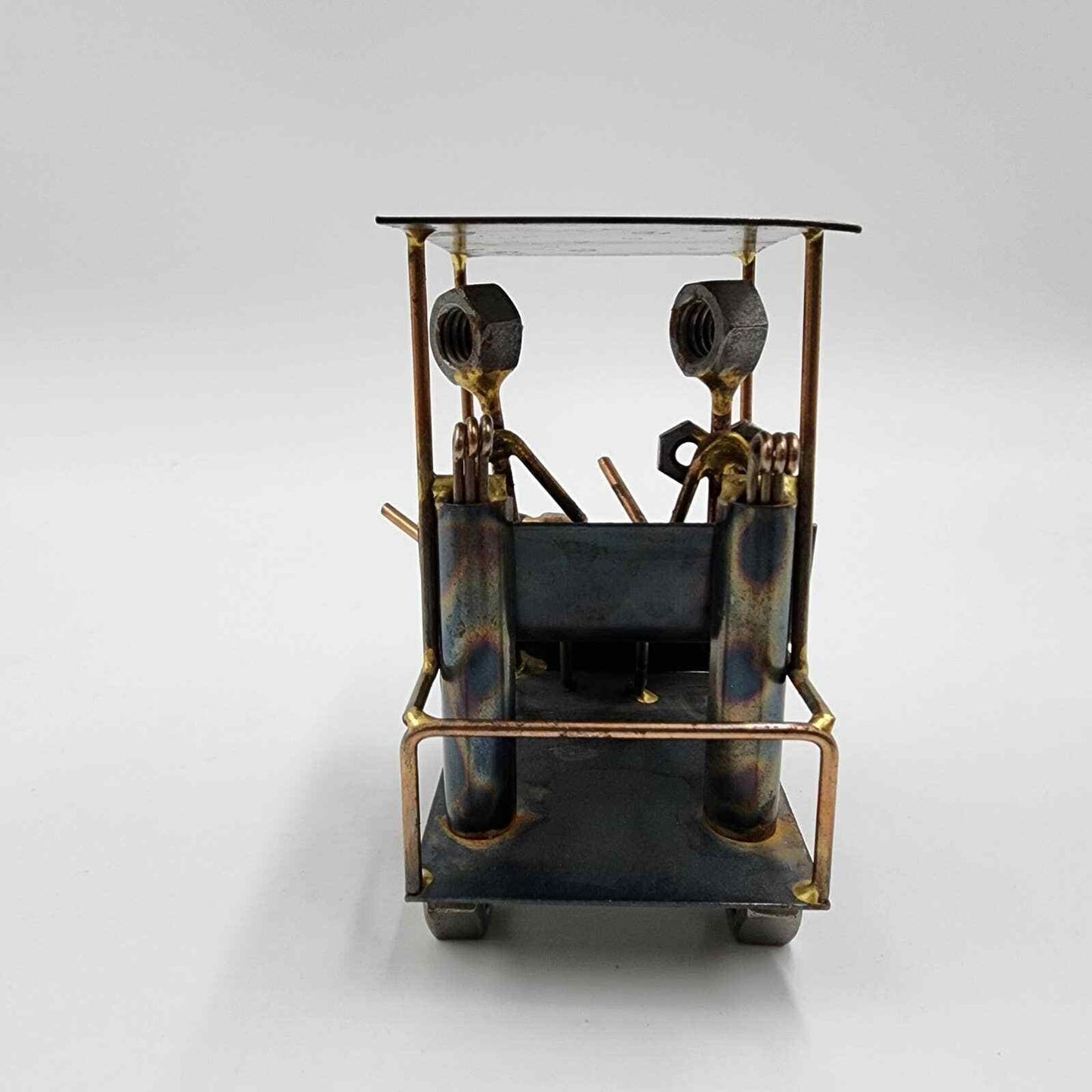 Rock Creek Metal Art Golf Cart with Man and Lady Sculpture