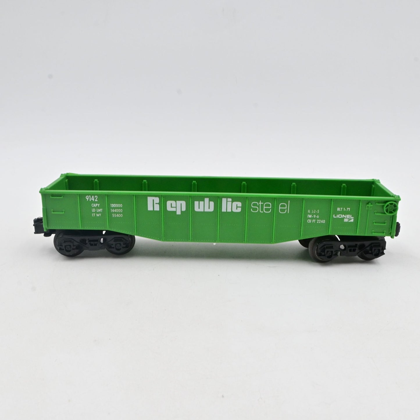 Lionel O Gauge Green Republic Steel Gondola Car 9142