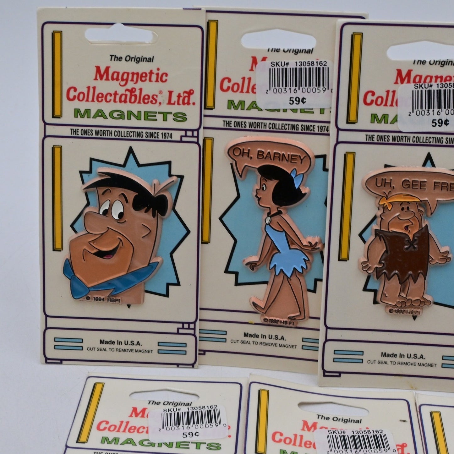 Vintage Hanna-Barbera The Flintstones Collectible Magnet Bundle Of 7