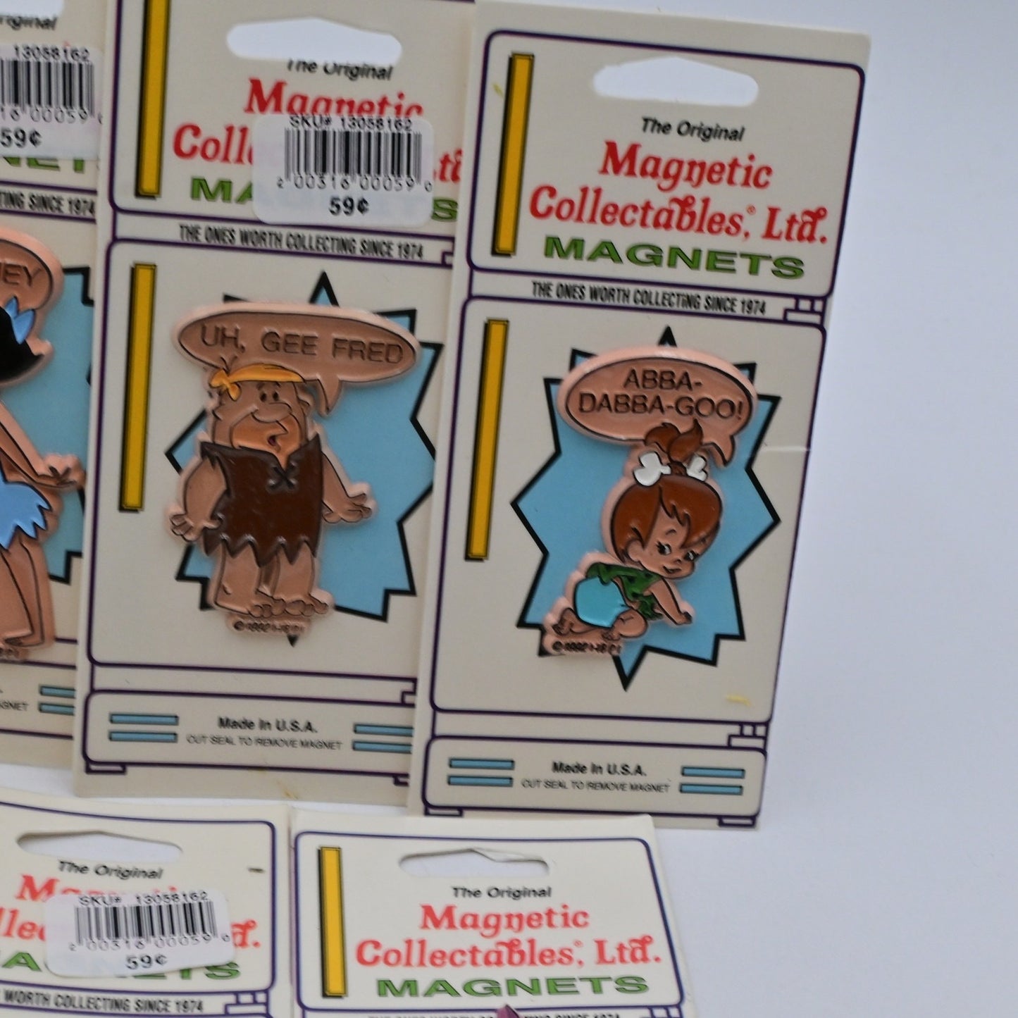 Vintage Hanna-Barbera The Flintstones Collectible Magnet Bundle Of 7