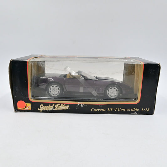 Maisto Special Edition Chevrolet Corvette LT-4 Purple Convertible die-cast model car in 1:18 scale Vintage 1996