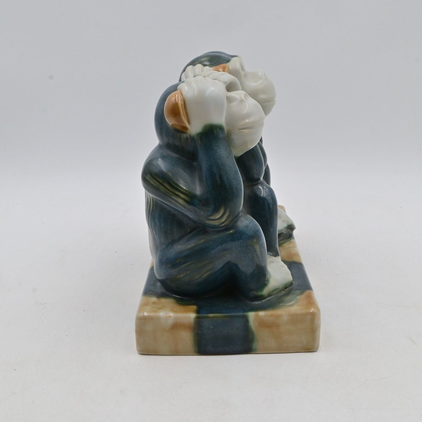 Vintage Majolica 2 Wise Monkeys Hear No Evil and See No Evil