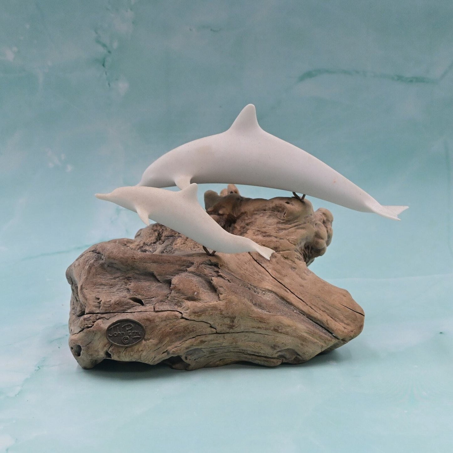 John Petty Driftwood Dolphin Pair Figure