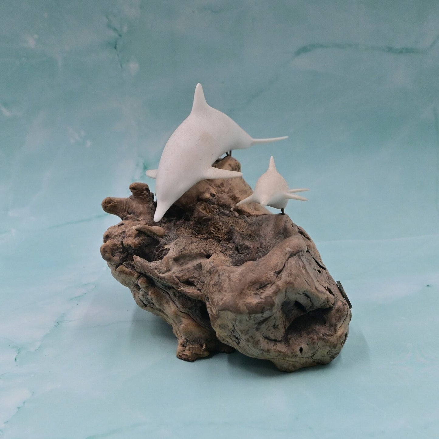John Petty Driftwood Dolphin Pair Figure