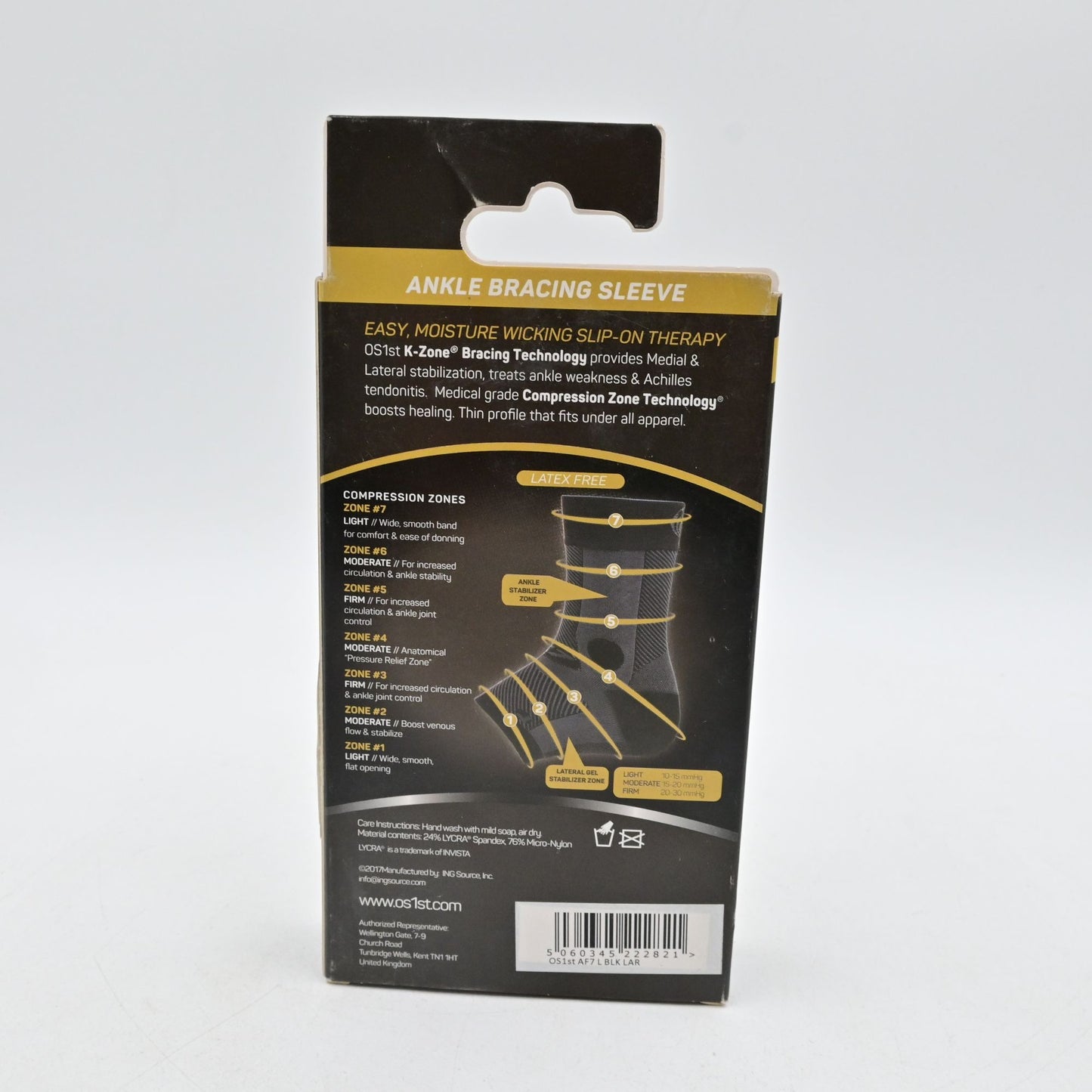 OS1st Performance Ankle Bracing Sleeve 1 Sleeve Size Large NIB