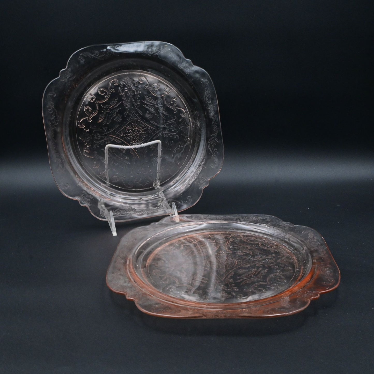 Indiana Pink Depression Glass Dinner Plate Vintage Bundle Of 2