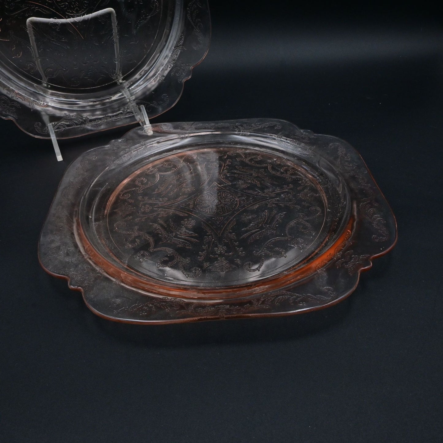 Indiana Pink Depression Glass Dinner Plate Vintage Bundle Of 2