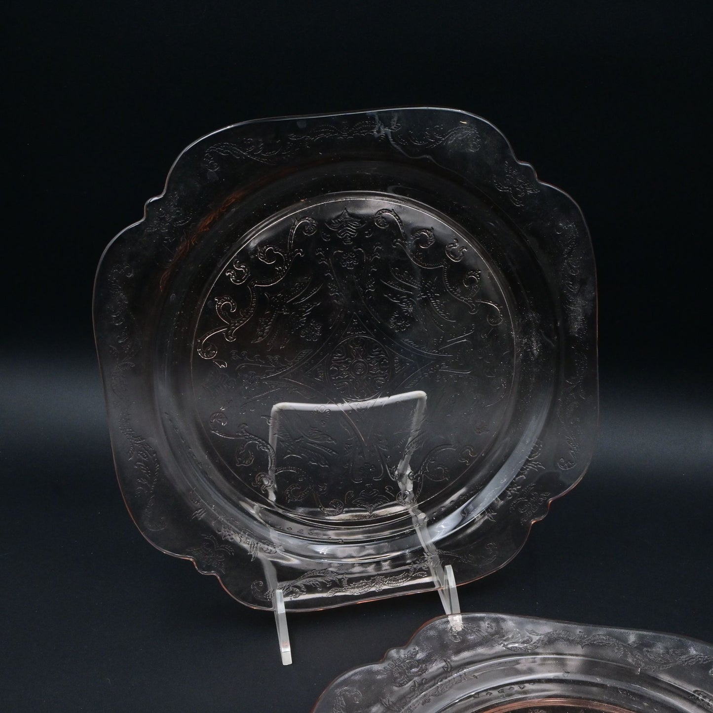 Indiana Pink Depression Glass Dinner Plate Vintage Bundle Of 2