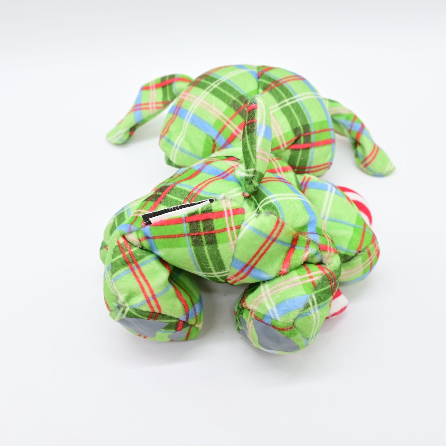 Skelanimals Green Plaid Dax The Dog Puppy With Candy Cane Plush 7”