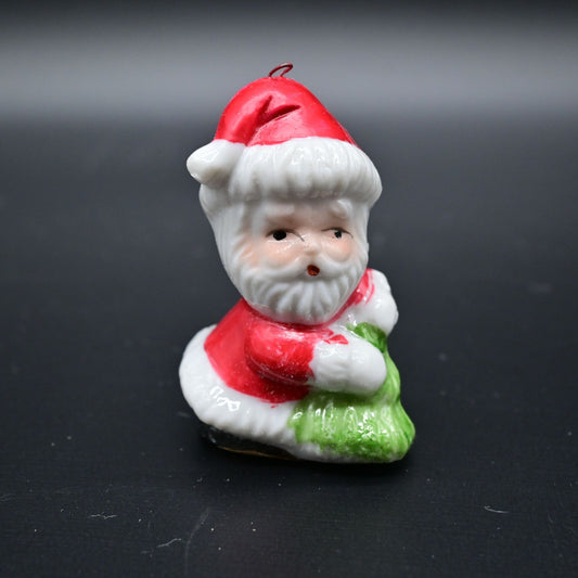 Vintage Santa Claus Christmas Ornament Ceramic Miniature Ornament