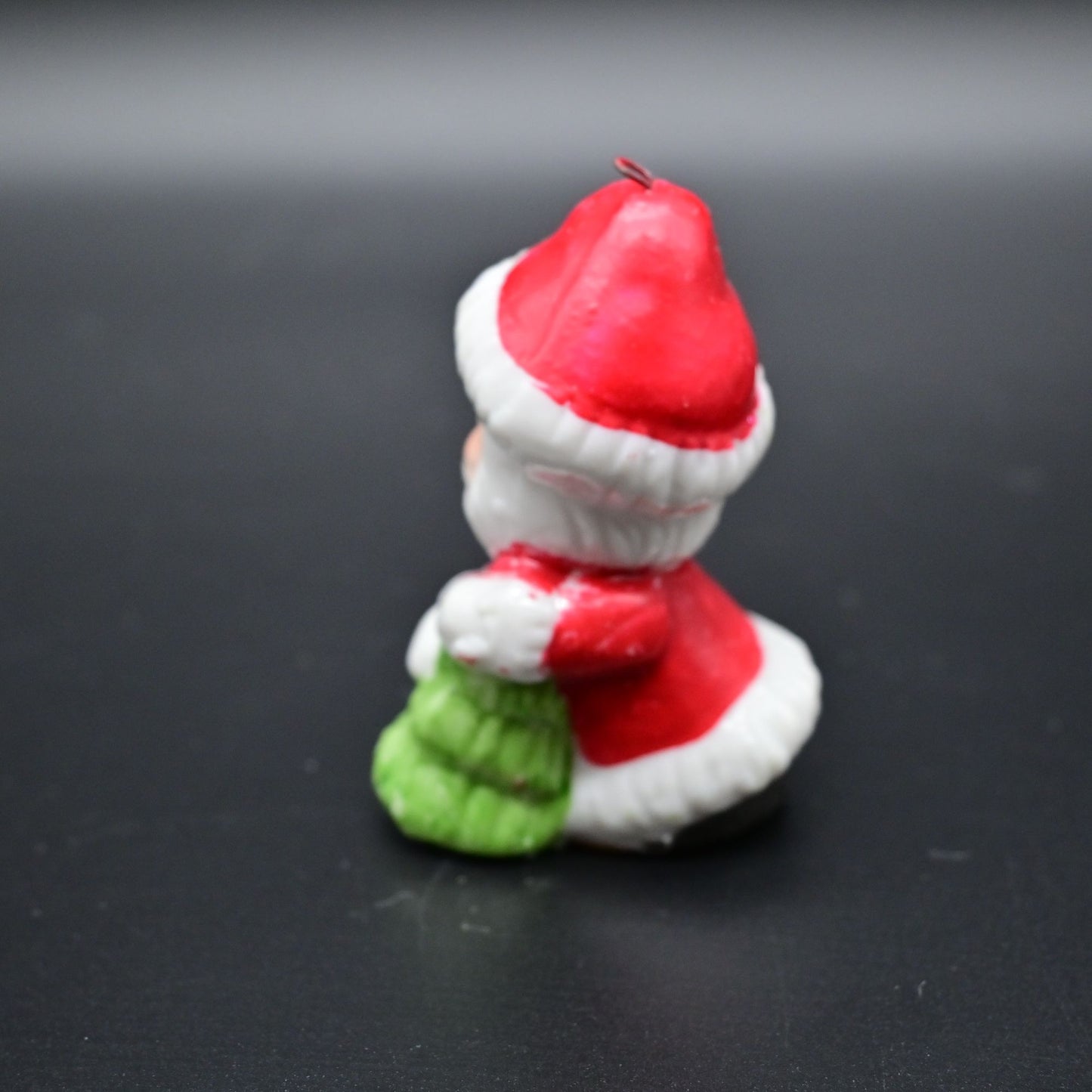 Vintage Santa Claus Christmas Ornament Ceramic Miniature Ornament