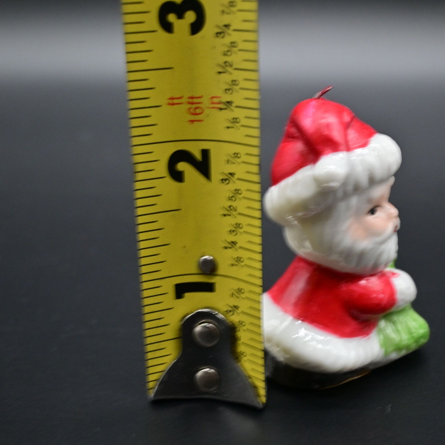 Vintage Santa Claus Christmas Ornament Ceramic Miniature Ornament