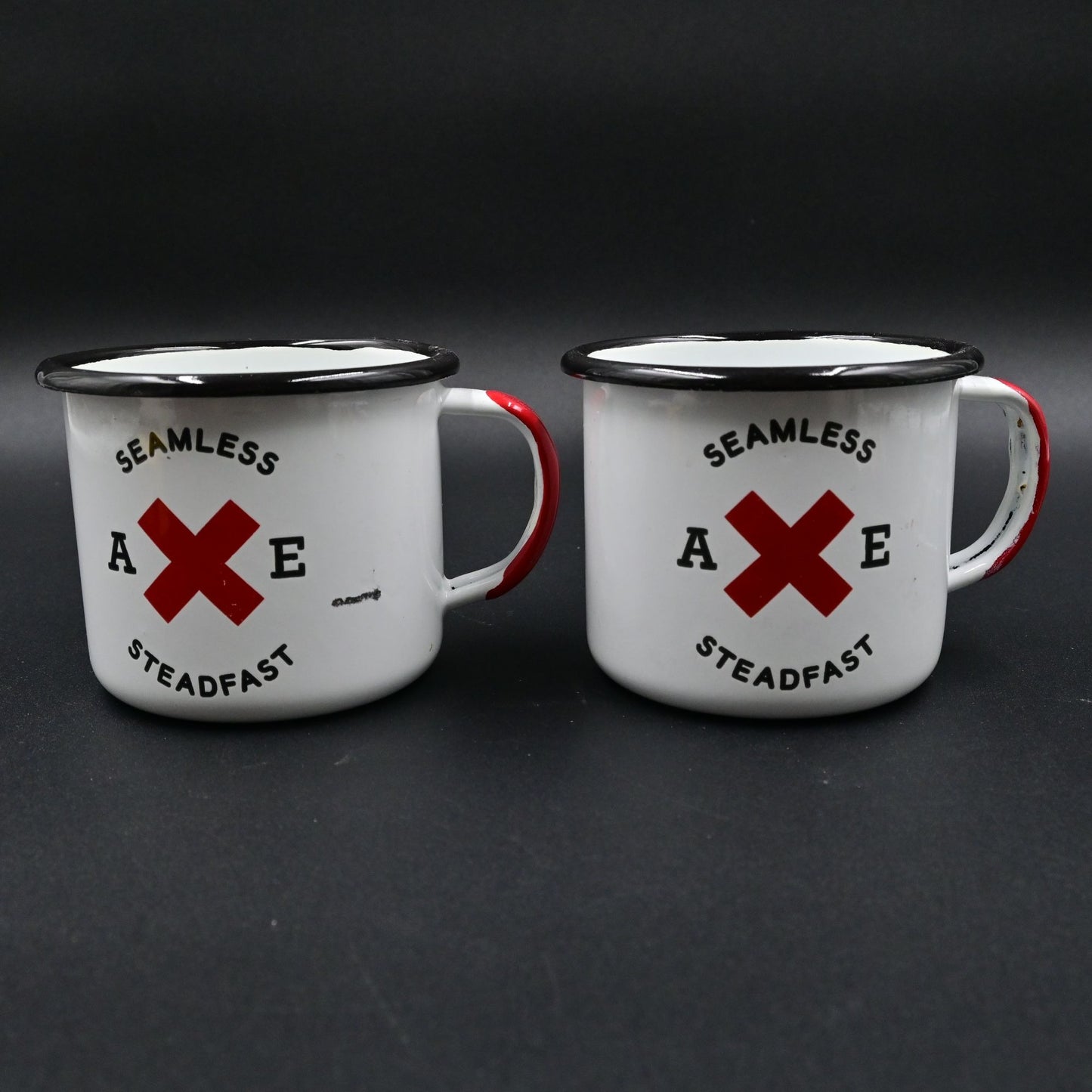 Seamless Steadfast Enamelware Mugs White Set Of 2