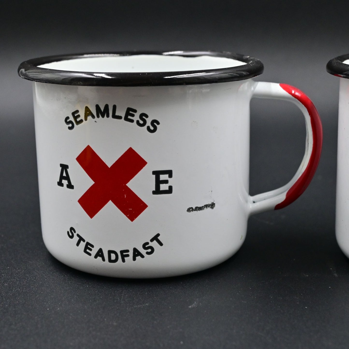 Seamless Steadfast Enamelware Mugs White Set Of 2