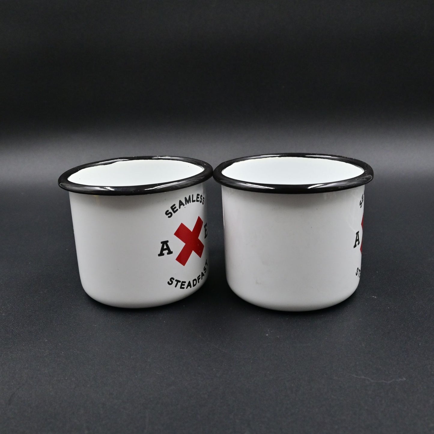 Seamless Steadfast Enamelware Mugs White Set Of 2