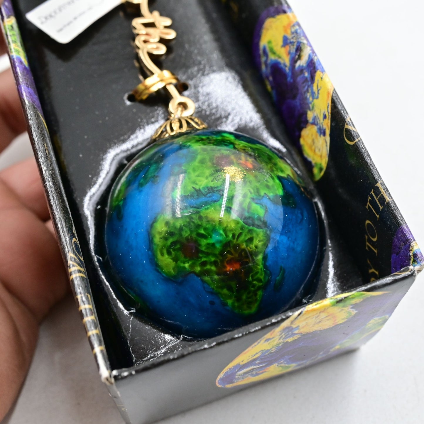 Department 56 Joy To The World Glass Earth Globe Christmas Tree Ornament