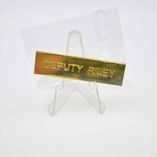 Bam Box Scream Deputy Riley Metal Name Plate Pin Replica Prop