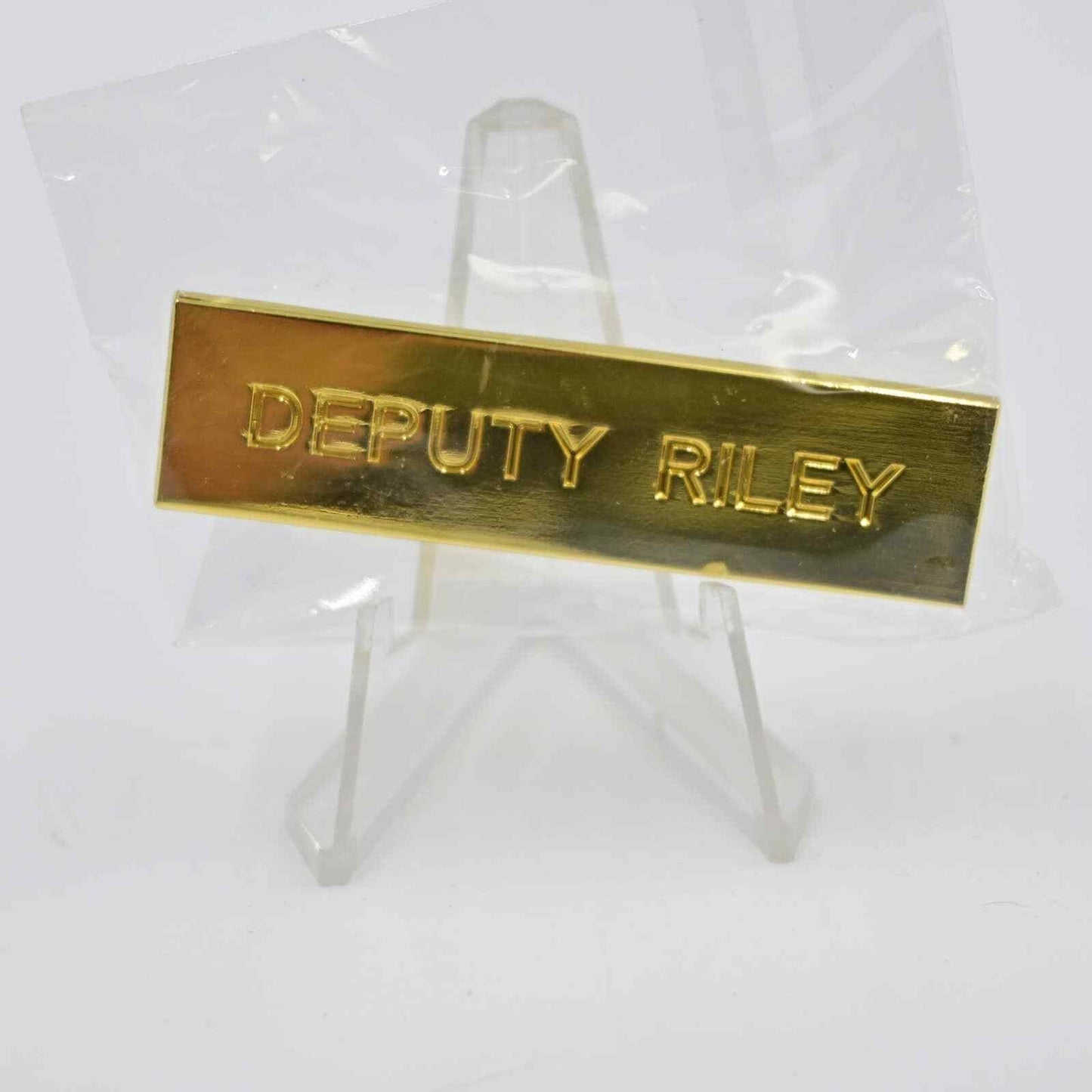 Bam Box Scream Deputy Riley Metal Name Plate Pin Replica Prop