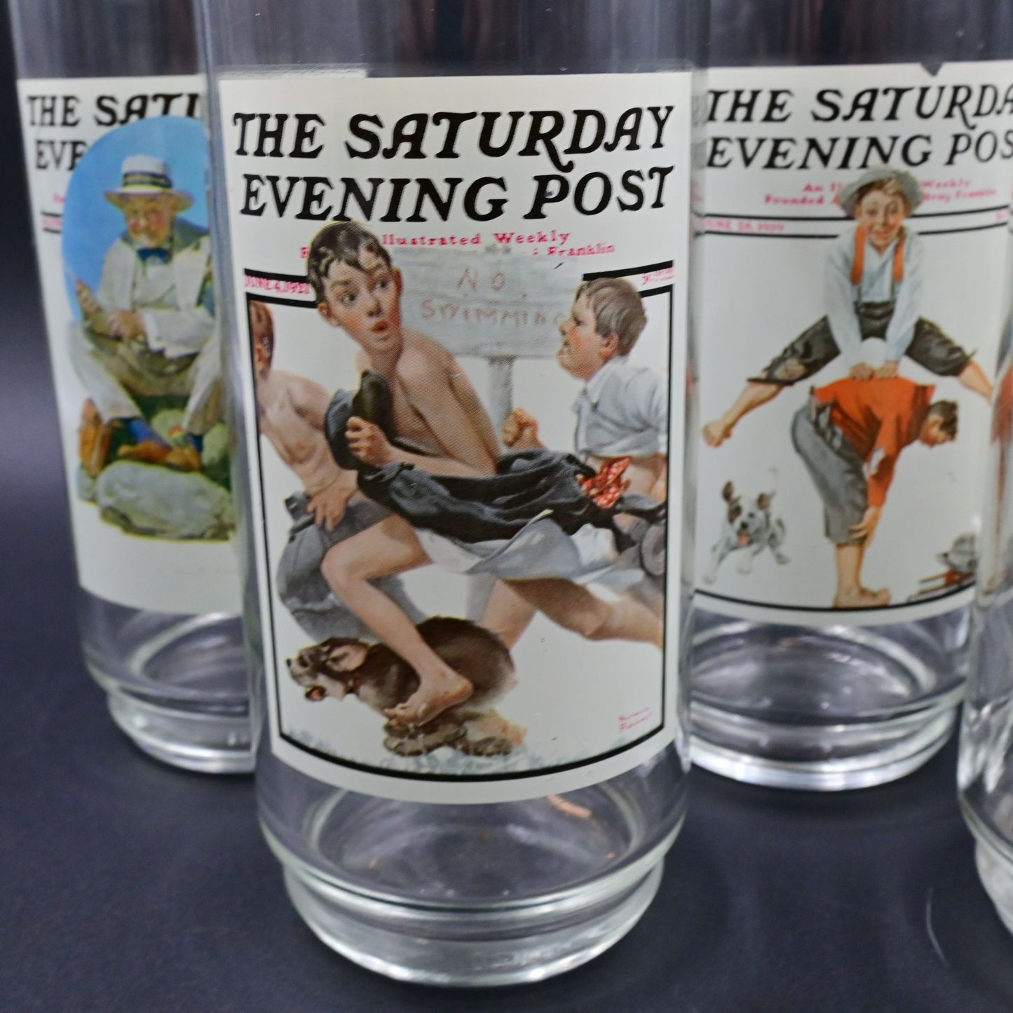 The Saturday Evening Post Arby's Norman Rockwell Glasses Complete Set Of 6