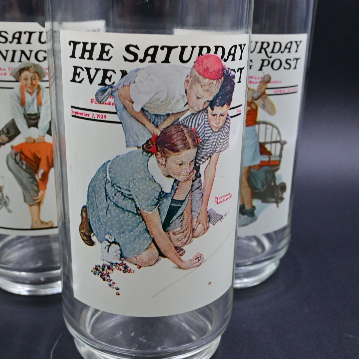 The Saturday Evening Post Arby's Norman Rockwell Glasses Complete Set Of 6