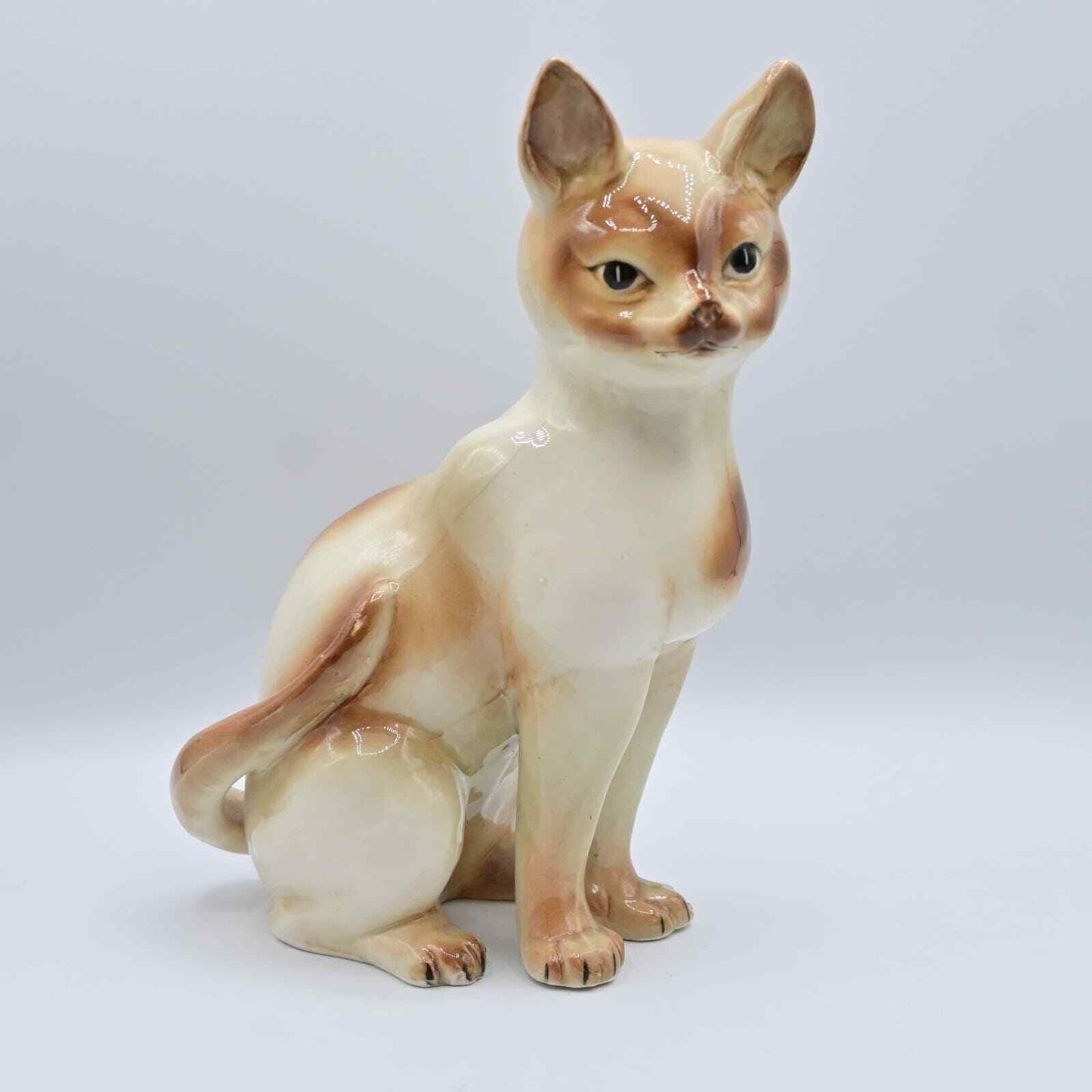 Mid Century Modern Siamese Cream And Tan Cat Vintage Figure