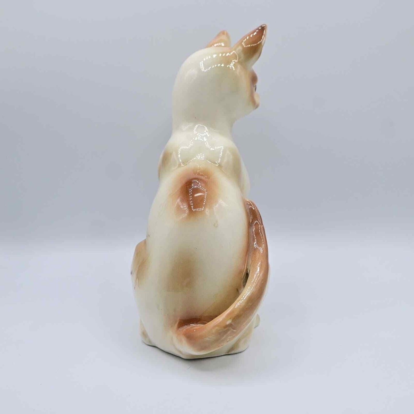 Mid Century Modern Siamese Cream And Tan Cat Vintage Figure