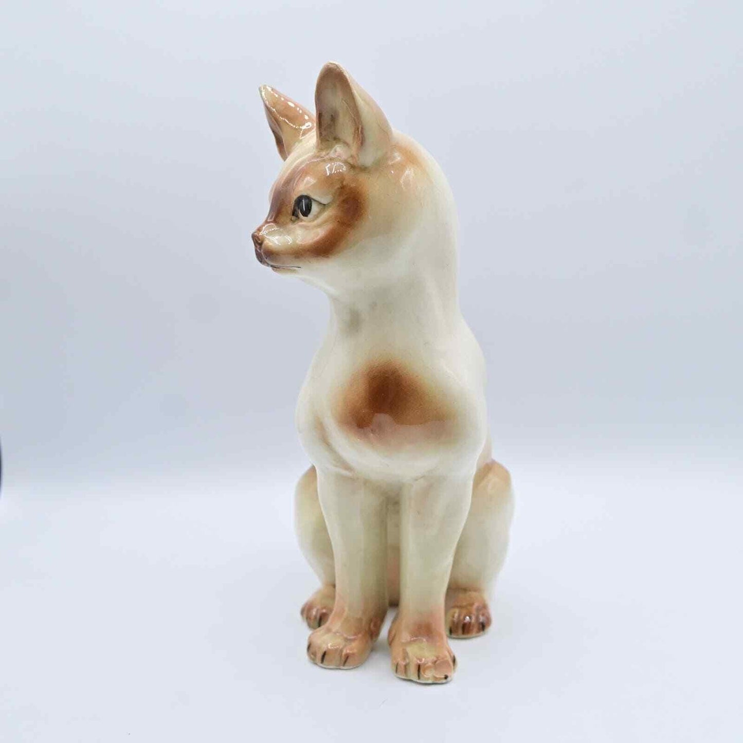 Mid Century Modern Siamese Cream And Tan Cat Vintage Figure