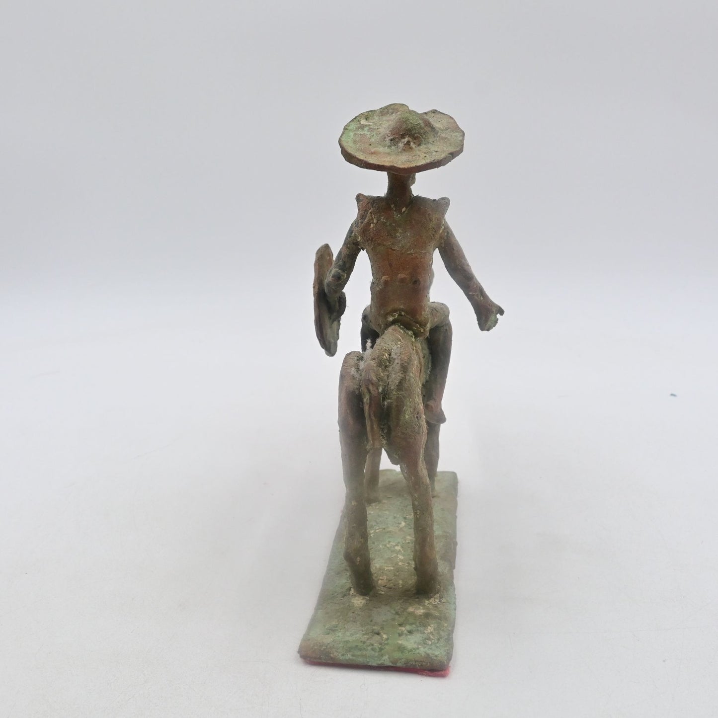 Cast Iron Cowboy On Donkey Statue Vintage Figure