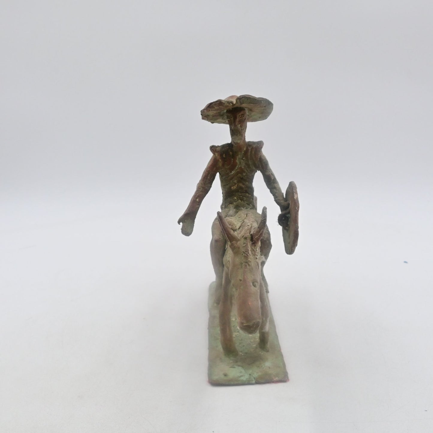 Cast Iron Cowboy On Donkey Statue Vintage Figure